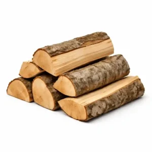 Ovengedroogd Berken Brandhout - berkenhout brandhout stammen Kiln gedroogd berkenbrandhout netjes buiten gestapeld, met schoon gezaagde berkenblokken met een laag vochtgehalte, perfect voor efficiënt stoken in open haarden, houtkachels, pizzaovens en buitenvuurplaatsen